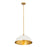 Z-Lite Landry 1 Light 20" Pendant, Matte White/Rubbed Brass