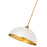 Z-Lite Landry 1 Light 20" Pendant, Matte White/Rubbed Brass