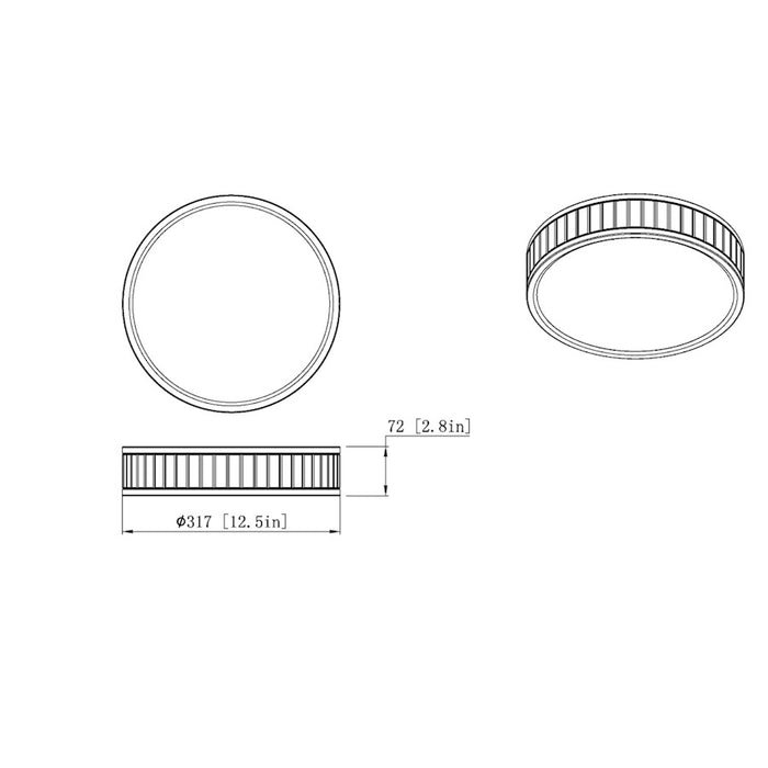 Z-Lite Madison 1 Light 13" Flush Mount, Brushed Nickel/Frosted