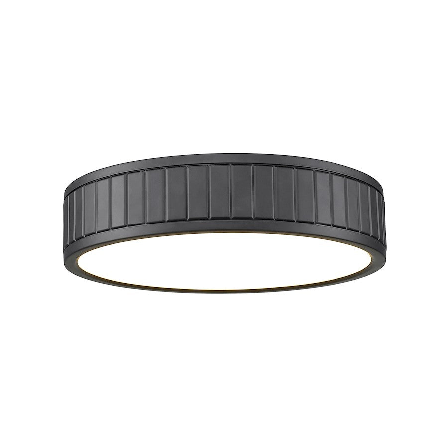 Z-Lite Madison 1 Light 13" Flush Mount, Matte Black/Frosted - 1005F12-MB-LED