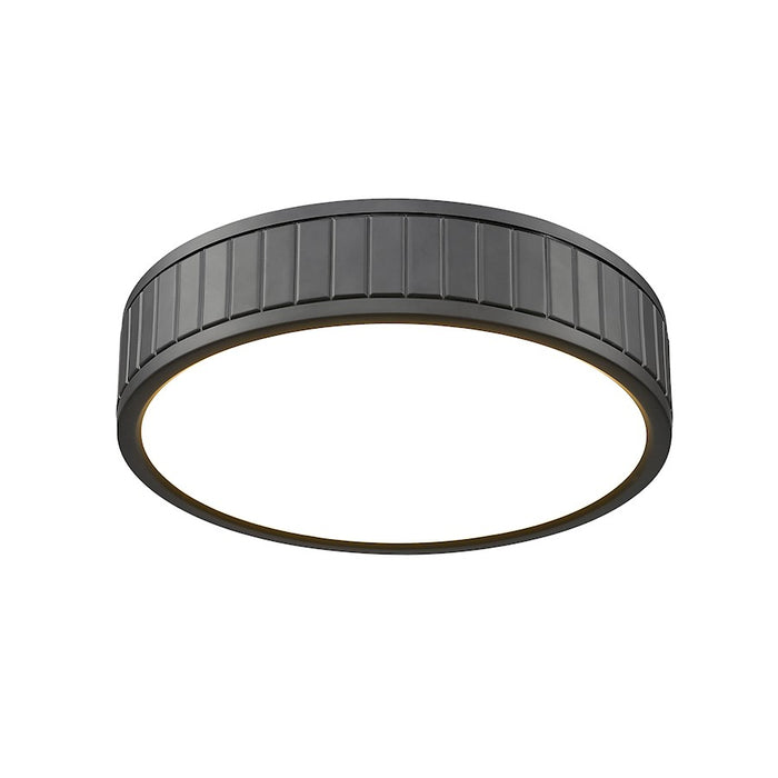 Z-Lite Madison 1 Light 13" Flush Mount, Matte Black/Frosted