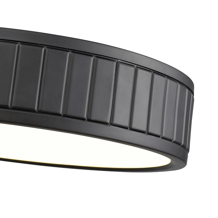 Z-Lite Madison 1 Light 13" Flush Mount, Matte Black/Frosted