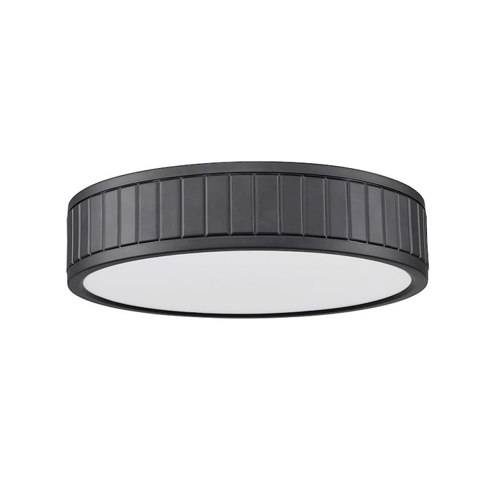 Z-Lite Madison 1 Light 13" Flush Mount, Matte Black/Frosted