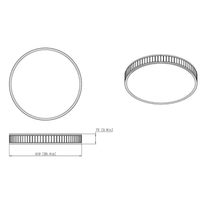 Z-Lite Madison 1 Light 21" Flush Mount, Brushed Nickel/Frosted