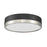 Z-Lite Algar 1 Light 12" Flush Mount, Black/Nickel/Frosted