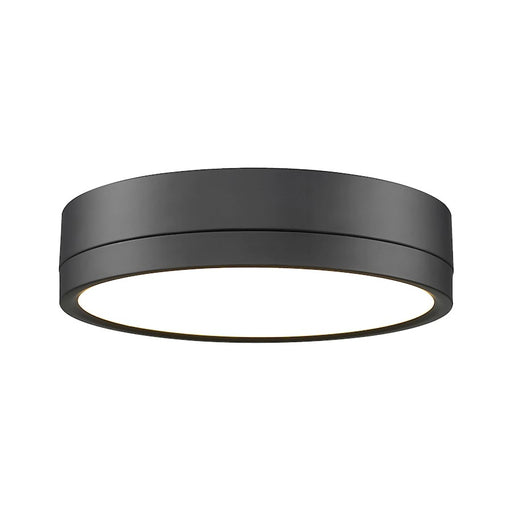 Z-Lite Algar 1 Light 12" Flush Mount, Matte Black/Frosted - 1006F12-MB-LED