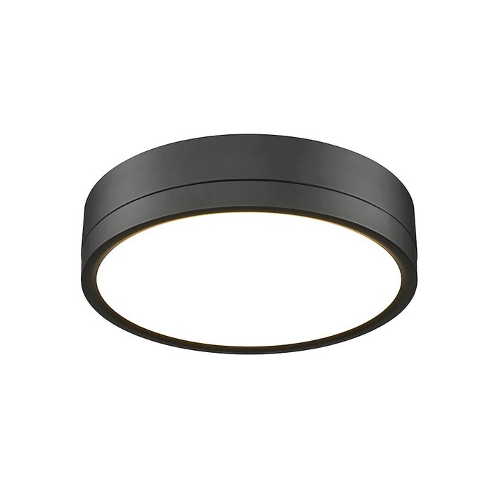 Z-Lite Algar 1 Light 12" Flush Mount, Matte Black/Frosted