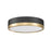 Z-Lite Algar 1 Light 12" Flush Mount, Black/Gold/Frosted