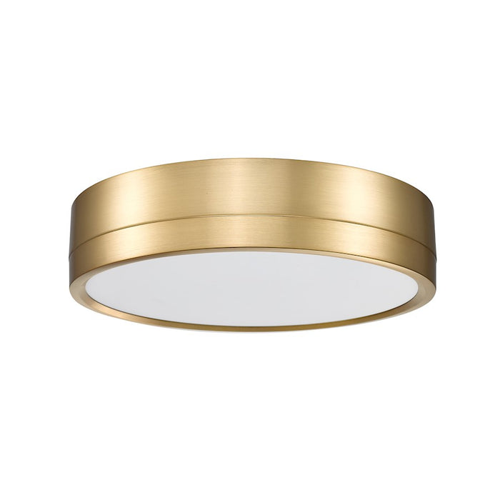 Z-Lite Algar 1 Light 12" Flush Mount, Modern Gold/Frosted