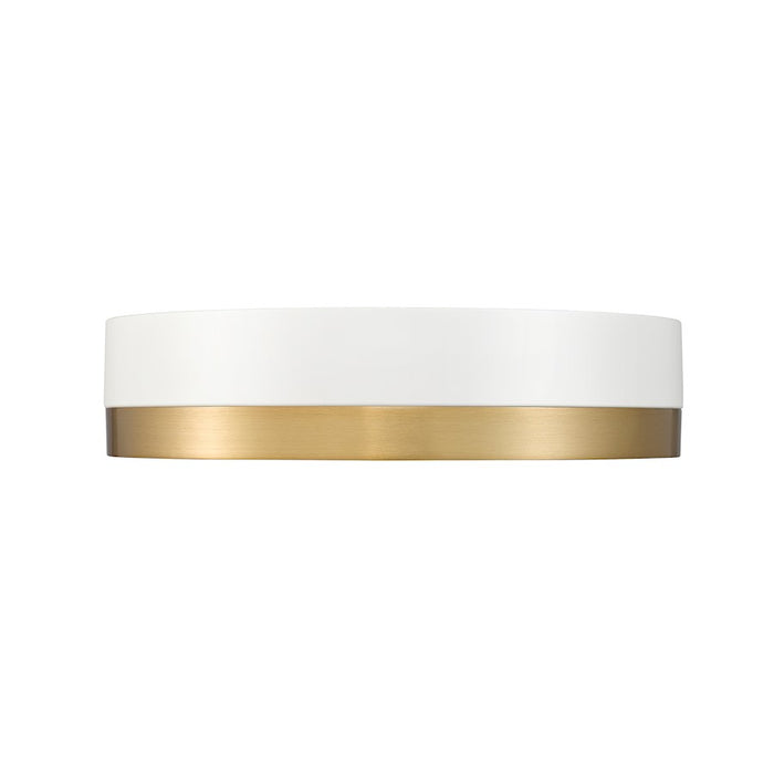 Z-Lite Algar 1 Light 12" Flush Mount, White/Gold/Frosted