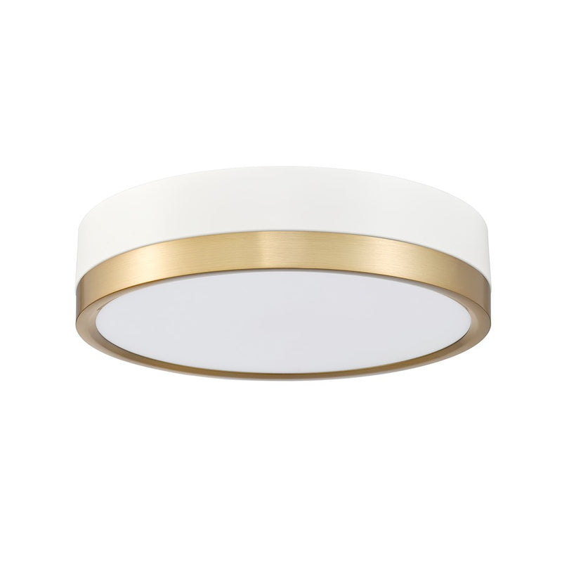 Z-Lite Algar 1 Light 12" Flush Mount, White/Gold/Frosted