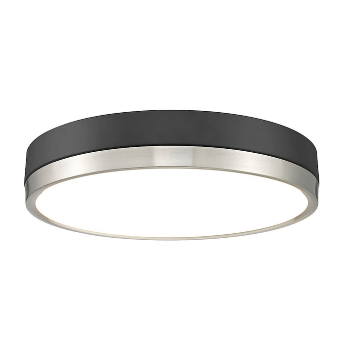 Z-Lite Algar 1 Light 16" Flush Mount, Black/Nickel/Frosted - 1006F16-MB-BN-LED