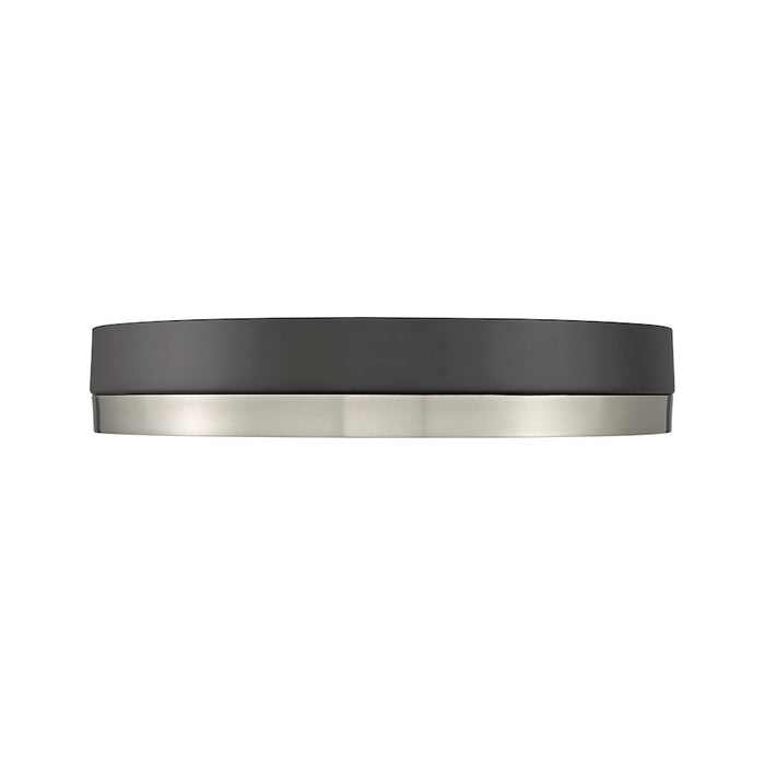 Z-Lite Algar 1 Light 16" Flush Mount, Black/Nickel/Frosted