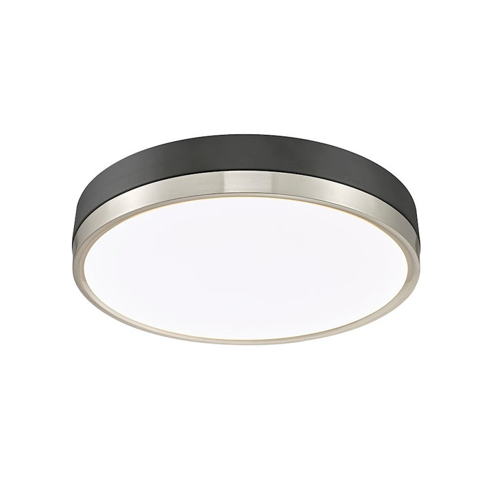 Z-Lite Algar 1 Light 16" Flush Mount, Black/Nickel/Frosted