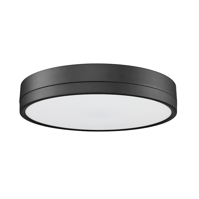 Z-Lite Algar 1 Light 16" Flush Mount, Matte Black/Frosted