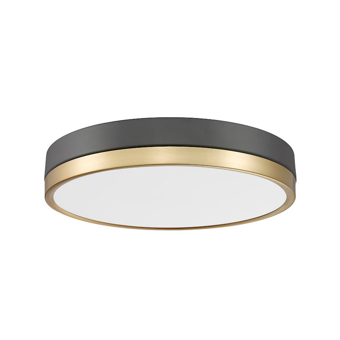 Z-Lite Algar 1 Light 16" Flush Mount, Black/Gold/Frosted