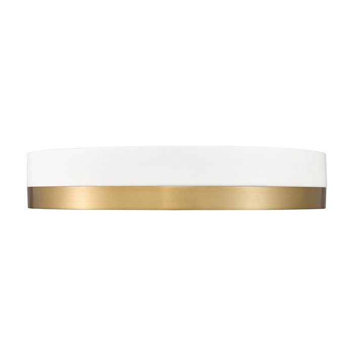 Z-Lite Algar 1 Light 16" Flush Mount, White/Gold/Frosted