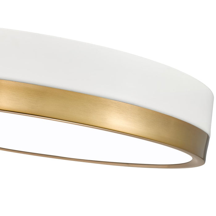 Z-Lite Algar 1 Light 16" Flush Mount, White/Gold/Frosted