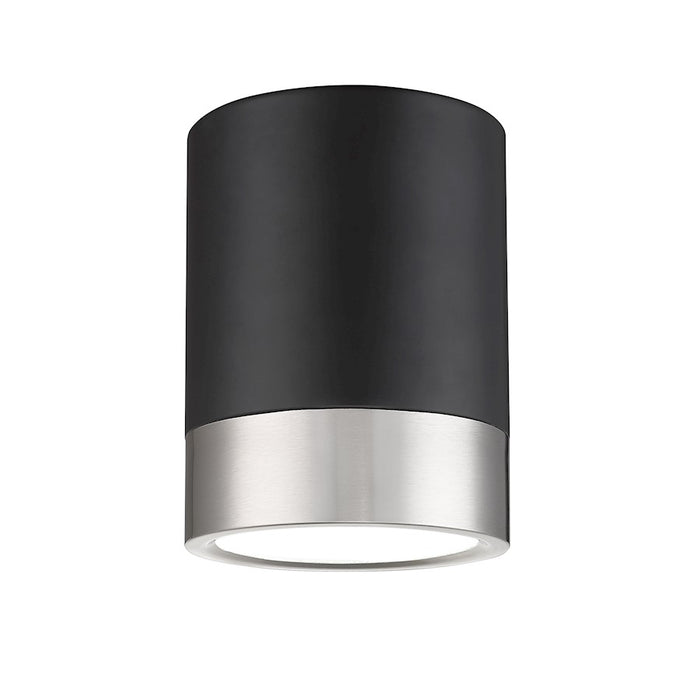 Z-Lite Algar 1 Light 6" Flush Mount, Black/Nickel/Frosted - 1006F6-MB-BN-LED