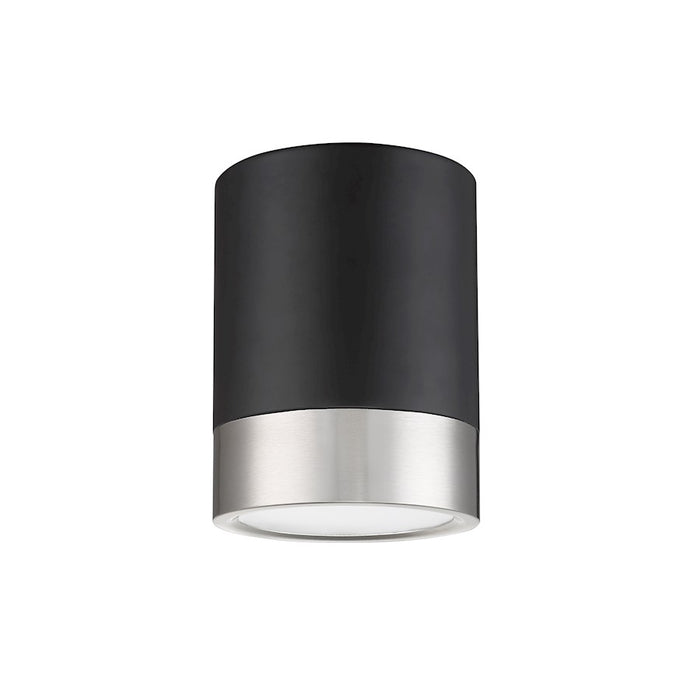 Z-Lite Algar 1 Light 6" Flush Mount, Black/Nickel/Frosted