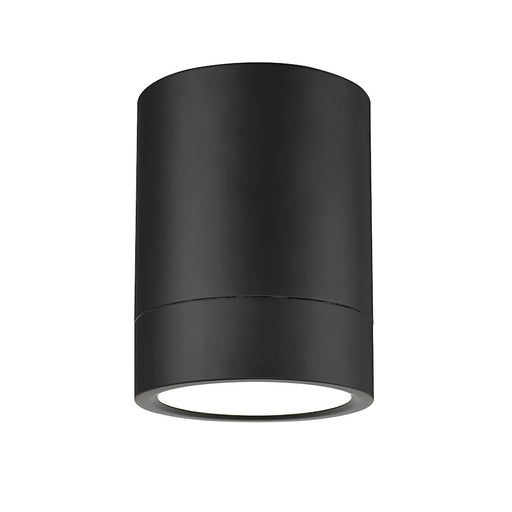 Z-Lite Algar 1 Light 6" Flush Mount, Matte Black/Frosted - 1006F6-MB-LED