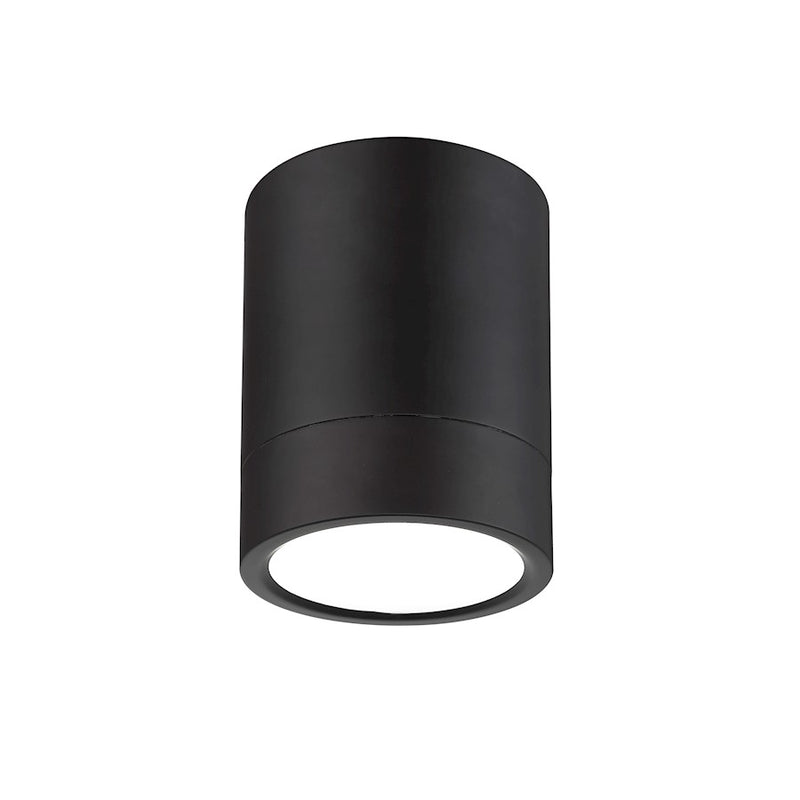 Z-Lite Algar 1 Light 6" Flush Mount, Matte Black/Frosted