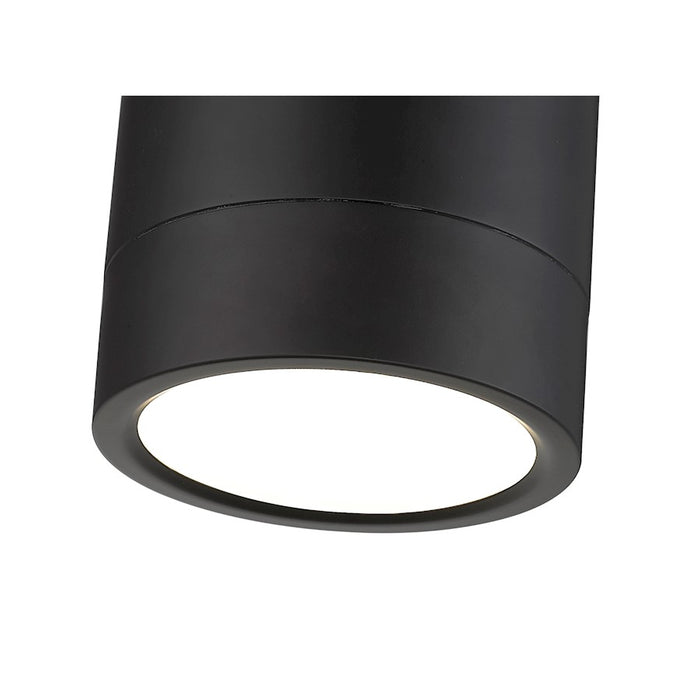 Z-Lite Algar 1 Light 6" Flush Mount, Matte Black/Frosted