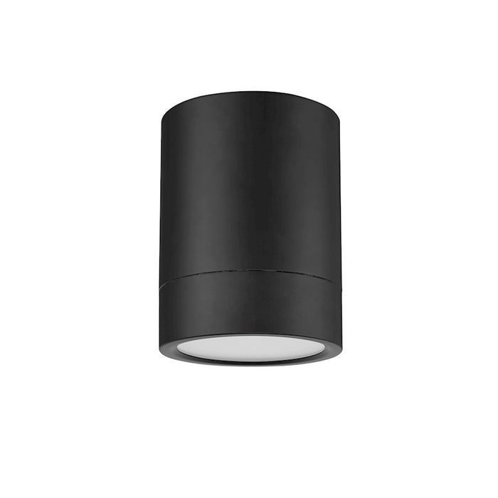 Z-Lite Algar 1 Light 6" Flush Mount, Matte Black/Frosted