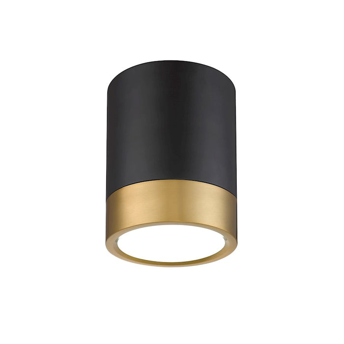 Z-Lite Algar 1 Light 6" Flush Mount, Black/Gold/Frosted