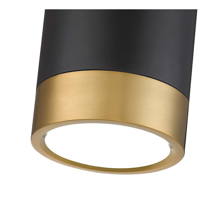 Z-Lite Algar 1 Light 6" Flush Mount, Black/Gold/Frosted