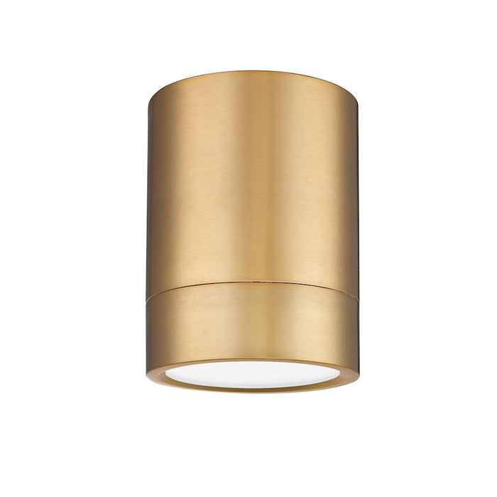 Z-Lite Algar 1 Light 6" Flush Mount, Modern Gold/Frosted