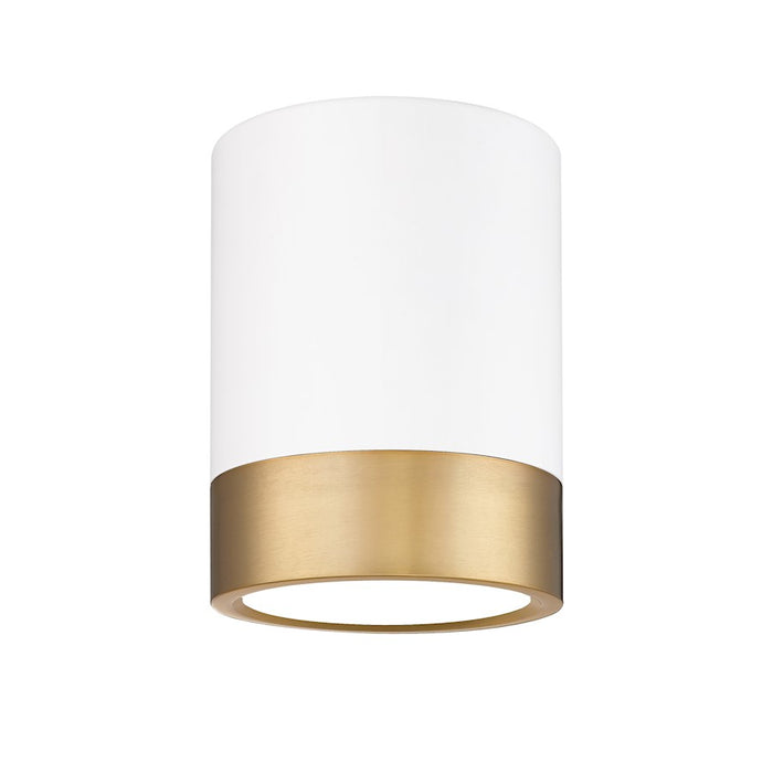 Z-Lite Algar 1 Light 6" Flush Mount, White/Gold/Frosted - 1006F6-MW-MGLD-LED