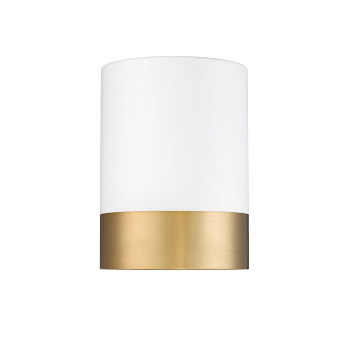 Z-Lite Algar 1 Light 6" Flush Mount, White/Gold/Frosted