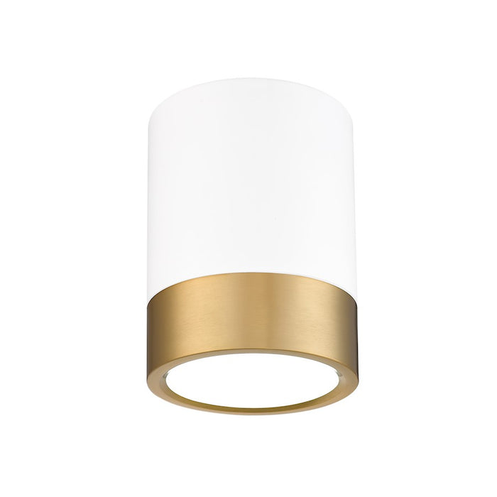 Z-Lite Algar 1 Light 6" Flush Mount, White/Gold/Frosted