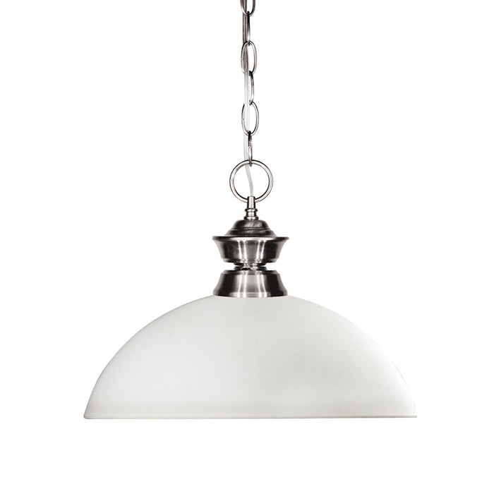 Z-Lite Shark 1 Light Pendant, 13.5x11", Brushed Nickel, Matte Opal - 100701BN-DMO14