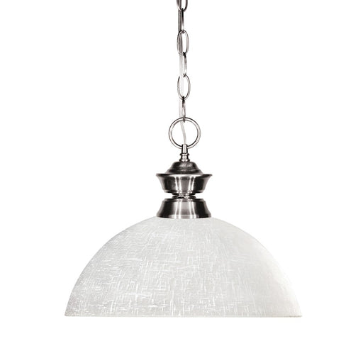 Z-Lite Shark 1 Light Pendant, Brushed Nickel, White Linen - 100701BN-DWL14