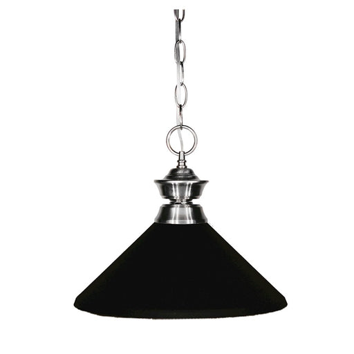 Z-Lite Pendant Lights 1 Light Pendant, Brushed Nickel, Matte Black - 100701BN-MMB