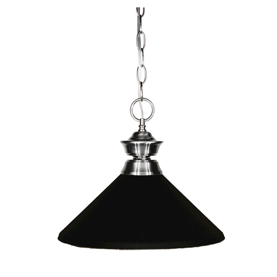 Z-Lite Pendant Lights 1 Light Pendant, Brushed Nickel, Matte Black - 100701BN-MMB