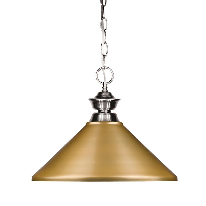 Z-Lite Pendant Lights 1 Light Pendant, Brushed Nickel, Satin Gold - 100701BN-MSG