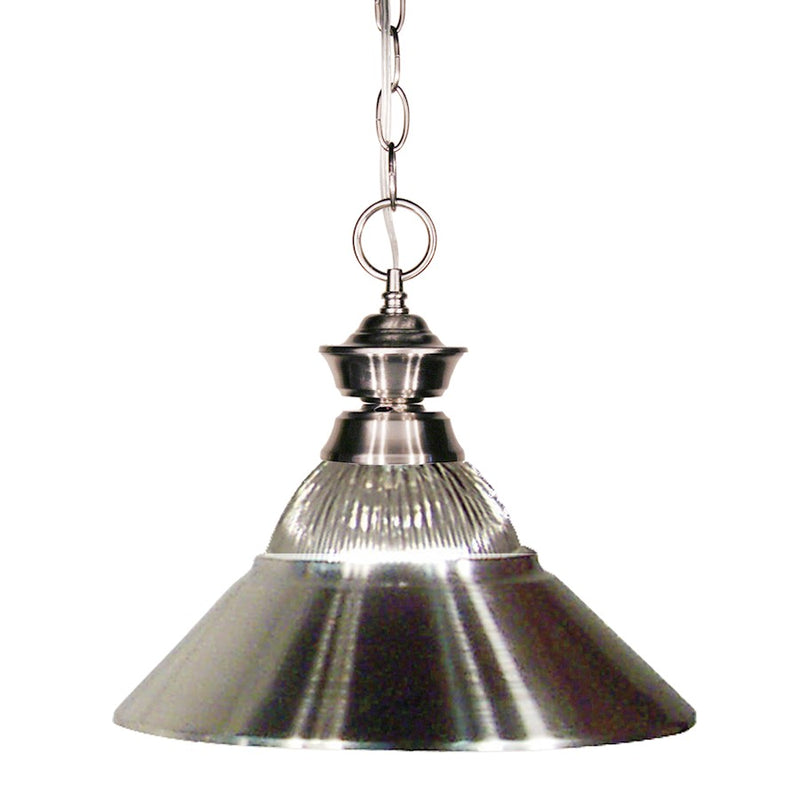 Z-Lite Pendant Lights 1 Light Pendant, Nickel, Clear Ribbed & Nickel - 100701BN-RBN