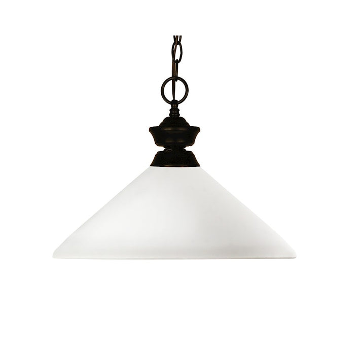 Z-Lite Chance/Aztec 1 Light Pendant, Bronze, Matte Opal - 100701BRZ-AMO14