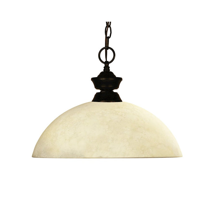 Z-Lite Challenger/Riviera Bronze 1 Light Pendant, Bronze, Golden - 100701BRZ-DGM14