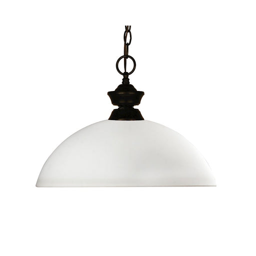 Z-Lite Chance 1 Light Pendant, Bronze/Matte Opal