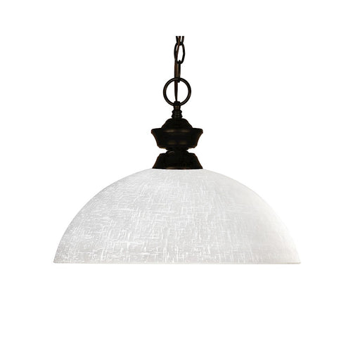 Z-Lite Riviera 1 Light Pendant, 14x11", Bronze, White Linen - 100701BRZ-DWL14