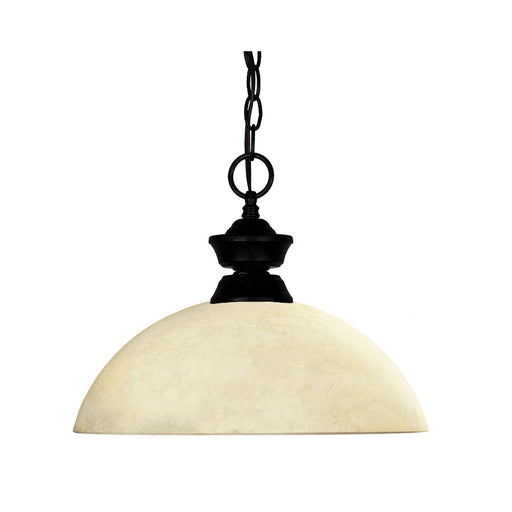 Z-Lite Windsor 1 Light Pendant, Matte Black, Golden Mottle - 100701MB-DGM14