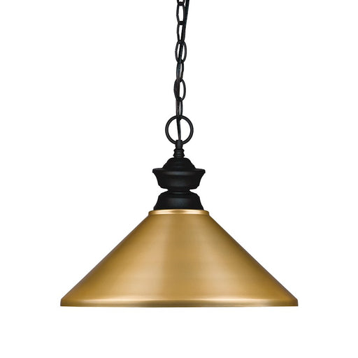 Z-Lite Pendant Lights 1 Light Pendant, Matte Black, Satin Gold - 100701MB-MSG