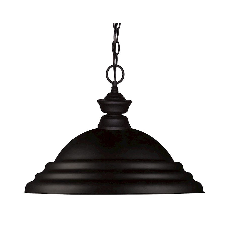 Z-Lite Pendant Lights 1 Light Pendant, 16x12", Black, Black - 100701MB-SMB