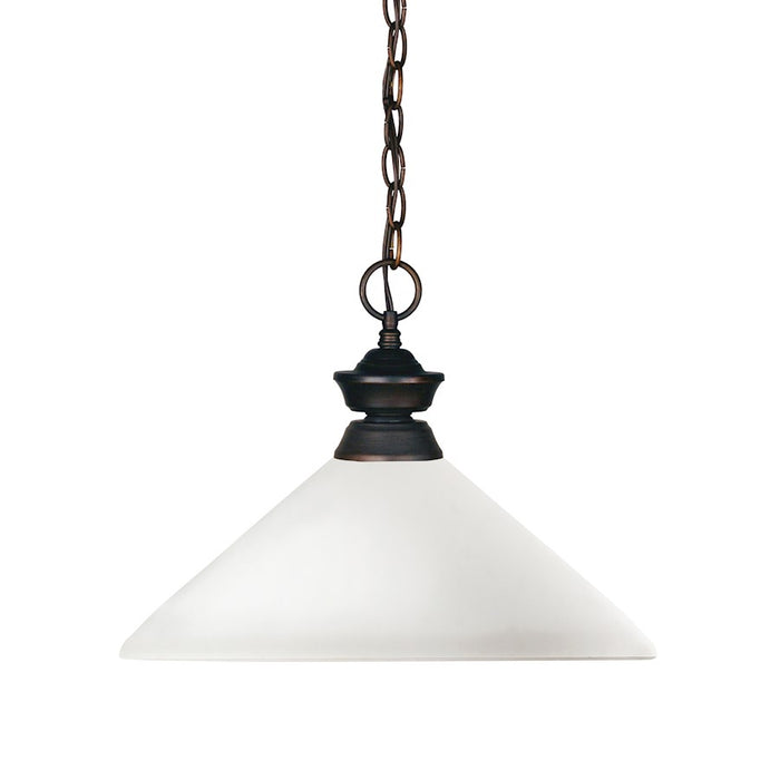 Z-Lite Shark 1 Light Pendant, Olde Bronze, Matte Opal - 100701OB-AMO14