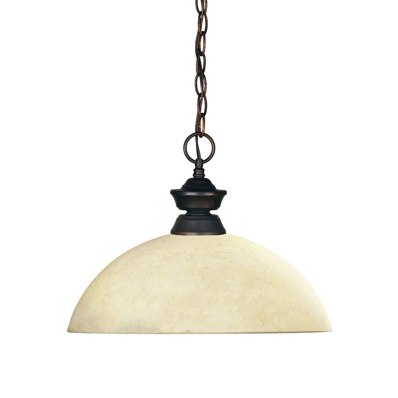 Z-Lite Shark 1 Light Pendant, Olde Bronze, Golden Mottle - 100701OB-DGM14