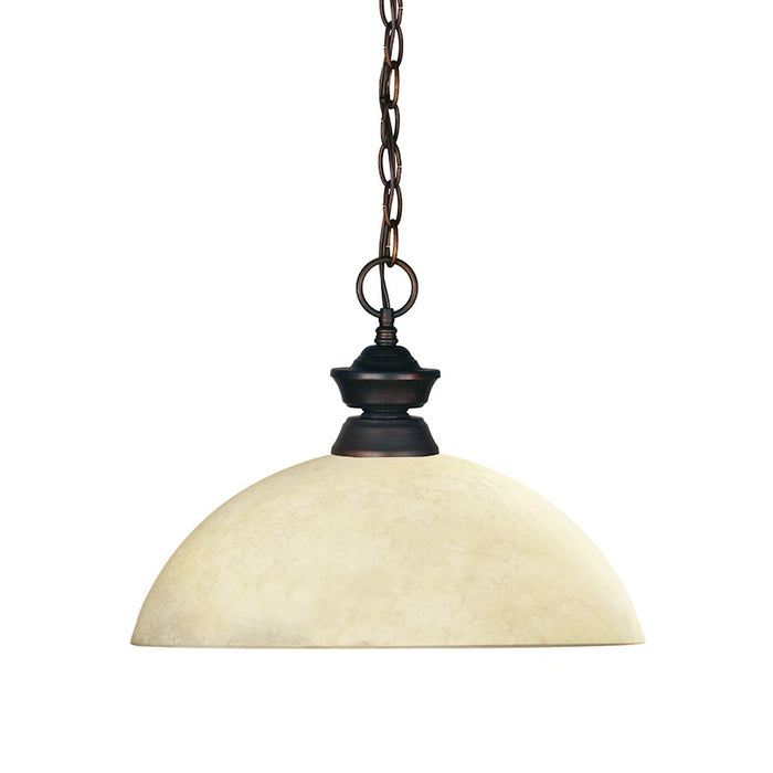 Z-Lite Shark 1 Light Pendant, Olde Bronze, Golden Mottle - 100701OB-DGM14